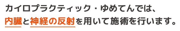 カイロプラクティック・ゆめてんでは、内臓と神経の反射を用いて施術を行います